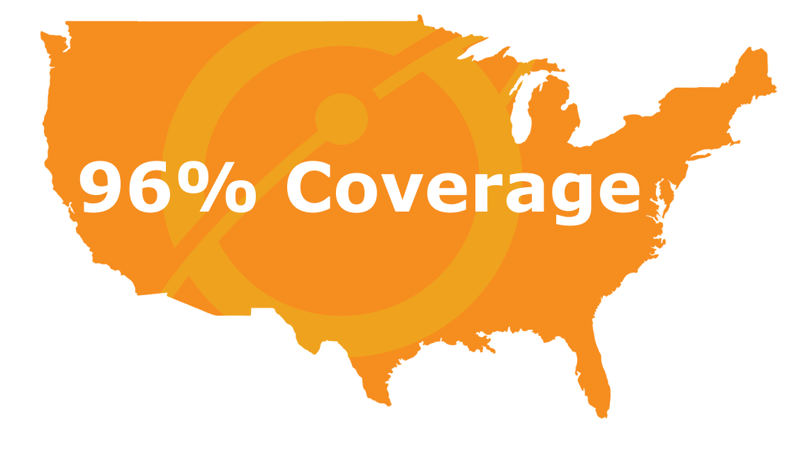 96% coverage in United States