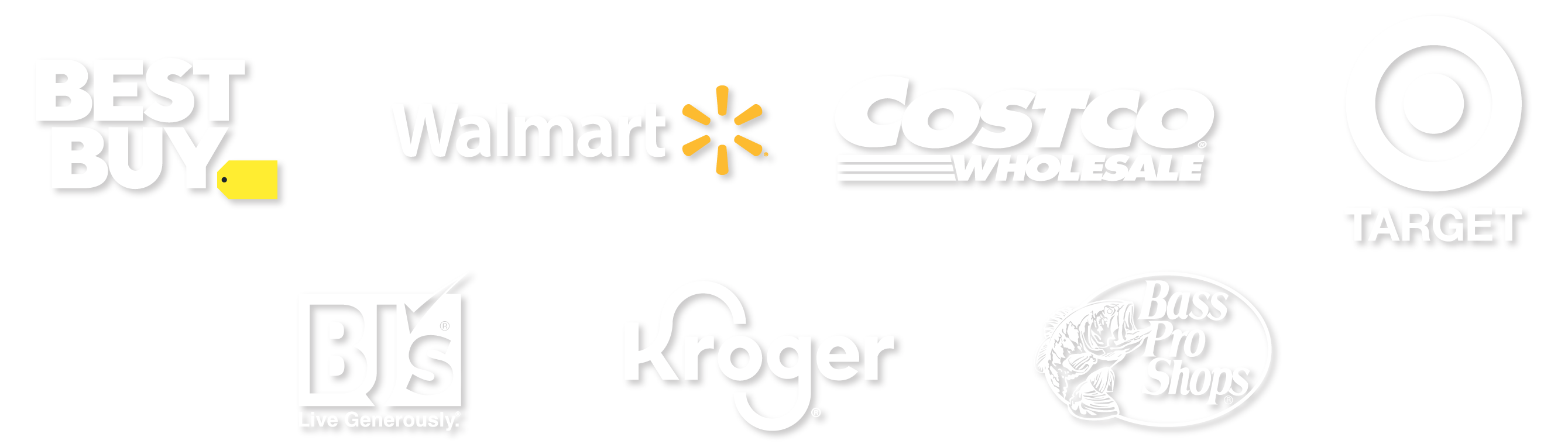 Some of our major retail partners.